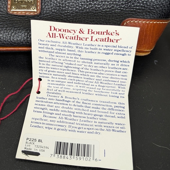 Dooney & Bourke Pebble Grain Black Leather Crossbody Purse Handbag Large - Picture 10 of 10